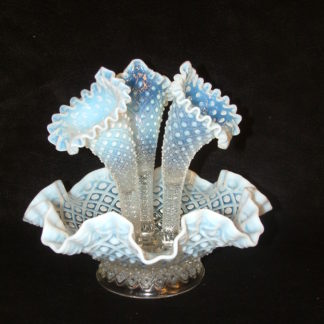 Fenton Diamond Lace French Opalescent Epergne