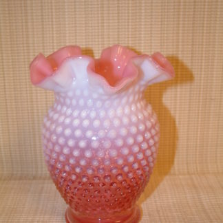 Fenton Cranberry Hobnail Vase