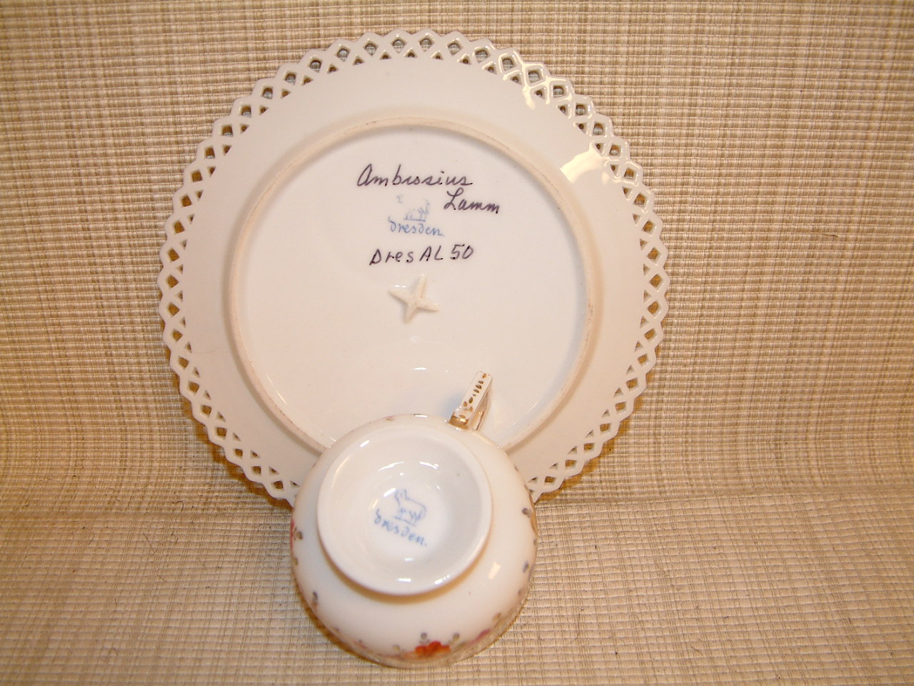 Dresden Ambrosius Lamm Demitasse Dessert Set SOLD - Image 6