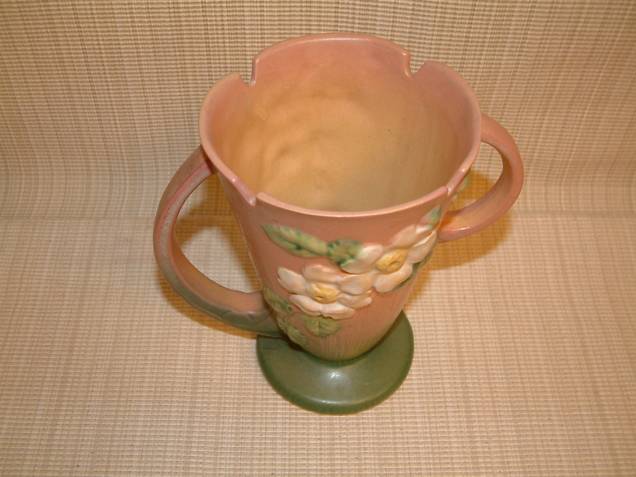 Roseville White Rose Vase - Image 2