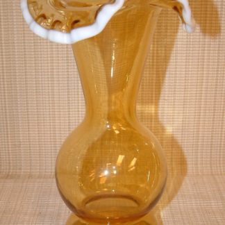 Fenton Honey Amber Snow Crest Vase