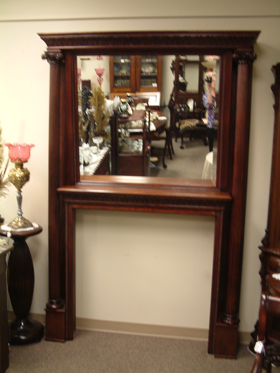 Mahogany Fancy Victorian Tall Mantel