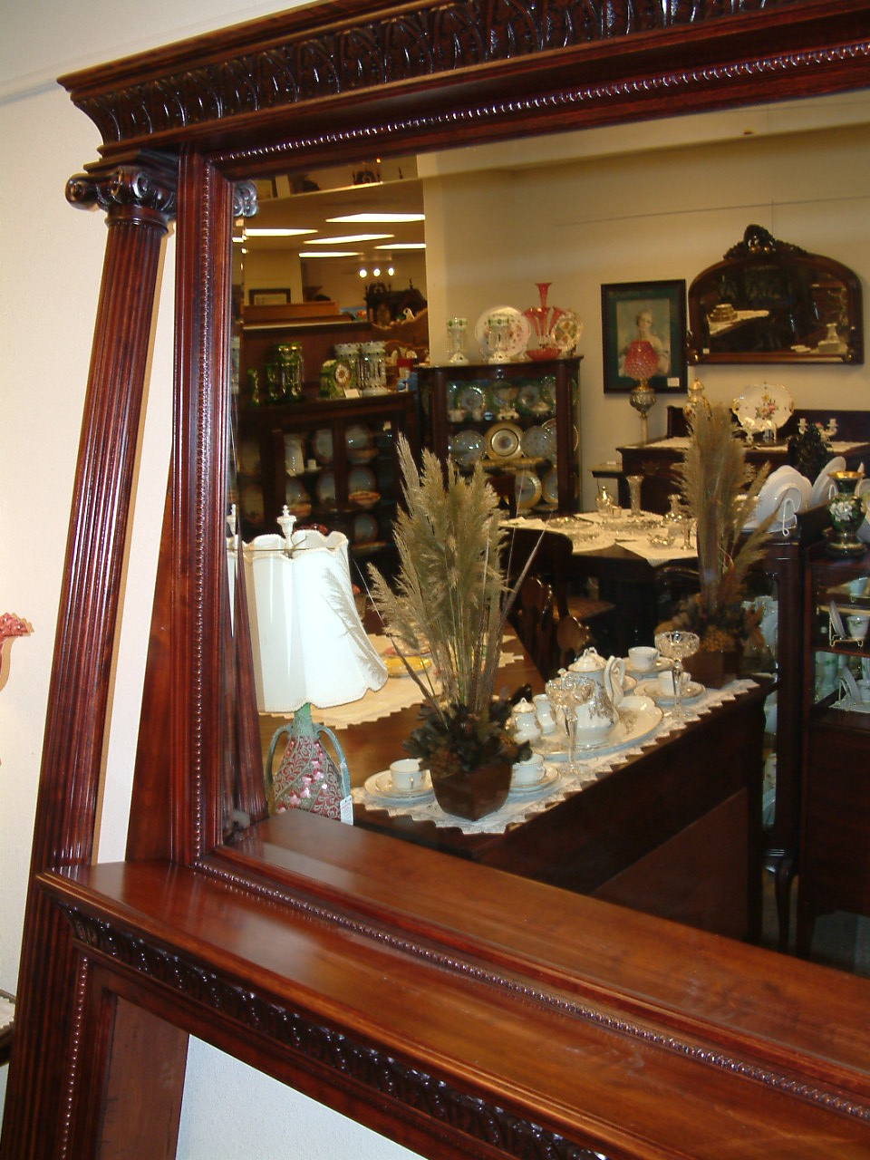 Mahogany Fancy Victorian Tall Mantel - Image 3