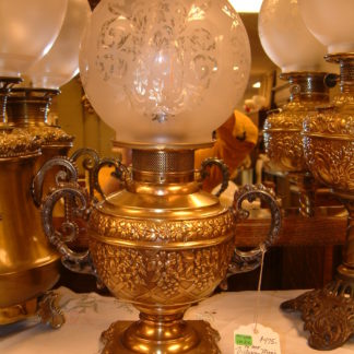 The Rochester Mini Oil Lamp Embossed Brass SOLD