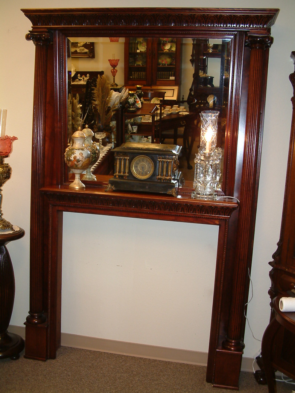 Mahogany Fancy Victorian Tall Mantel - Image 11