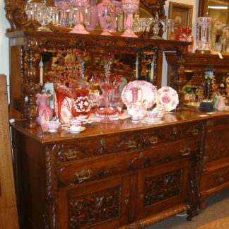 Massive Carved Victorian Oak Buffet