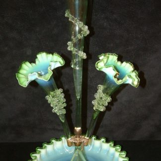 Victorian Green Opalescent Opalescent Epergne