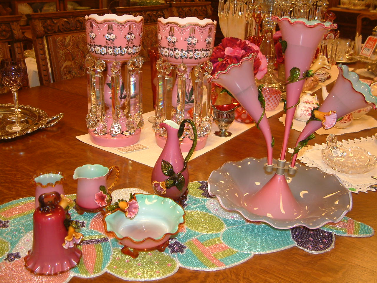 Rare Trumpet Flower 3 Flute Epergne SOLD - Image 3