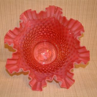 Fenton Cranberry Hobnail Brides Bowl
