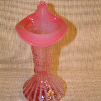 Fenton Cranberry Rib Optic Jack in the Pulpit Tulip Vase
