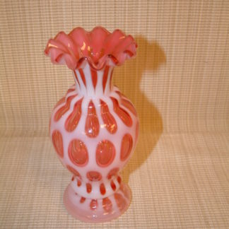 Fenton Cranberry Coindot Vase