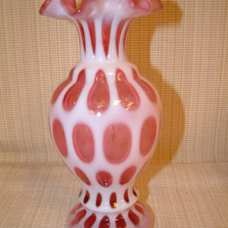 Fenton Cranberry  Coin Dot Tall Vase