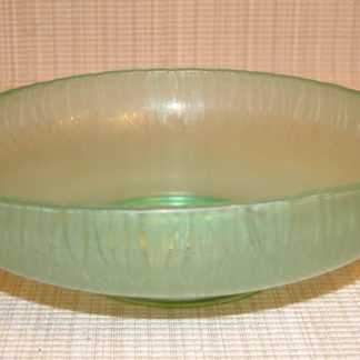 Fenton Green Stretch Glass Cupped Bowl