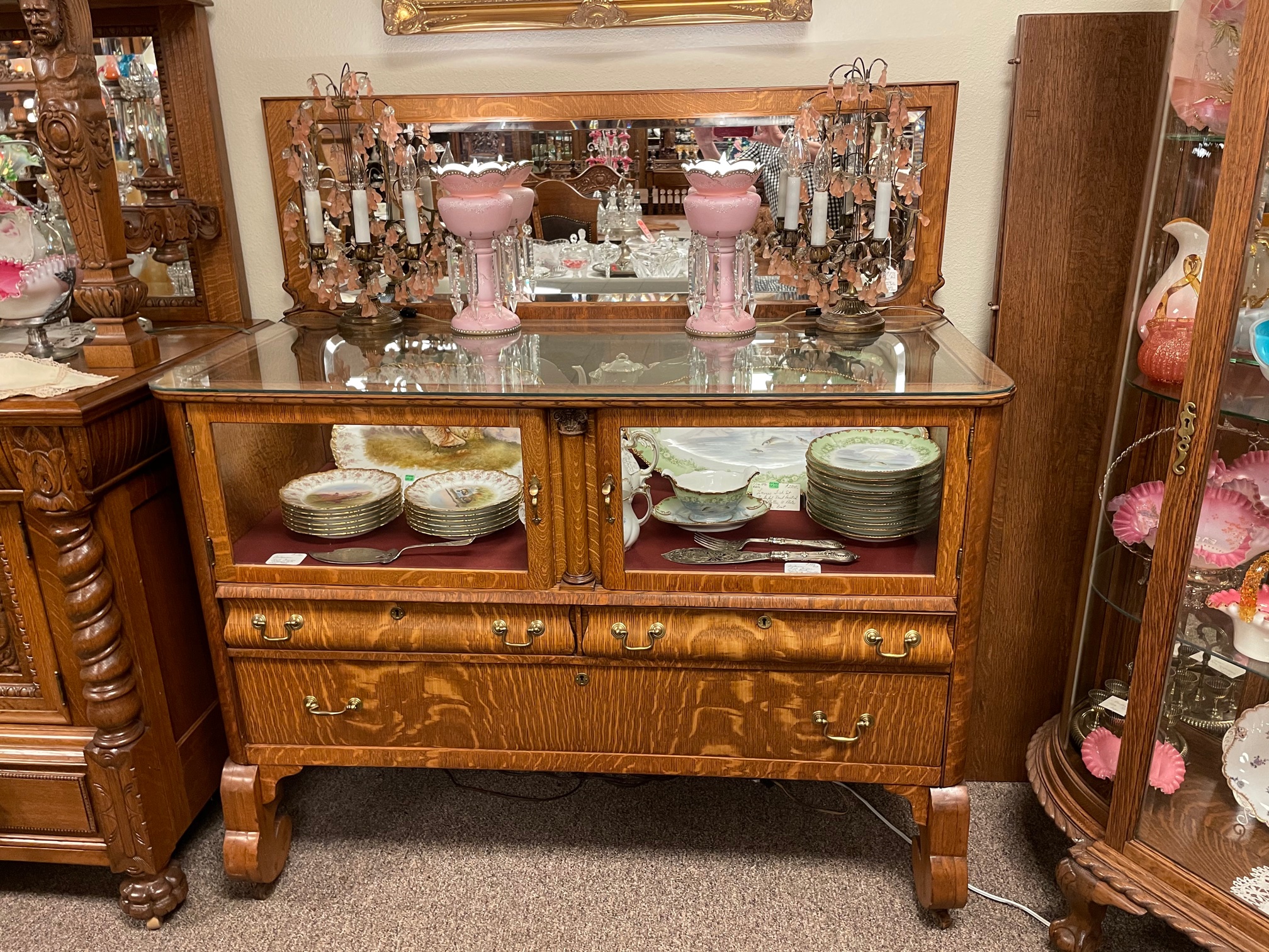 Oak Buffet Silver Server SOLD