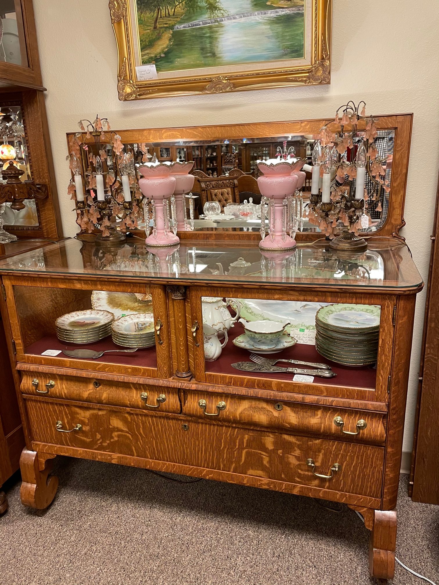 Oak Buffet Silver Server SOLD - Image 7