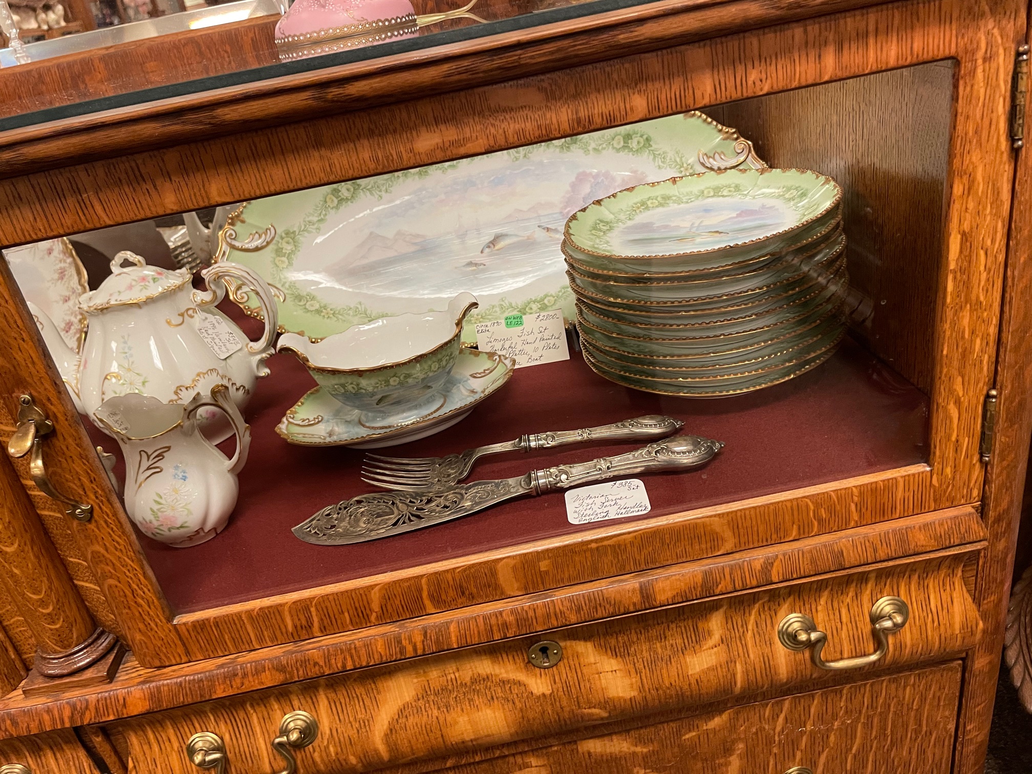 Oak Buffet Silver Server SOLD - Image 5