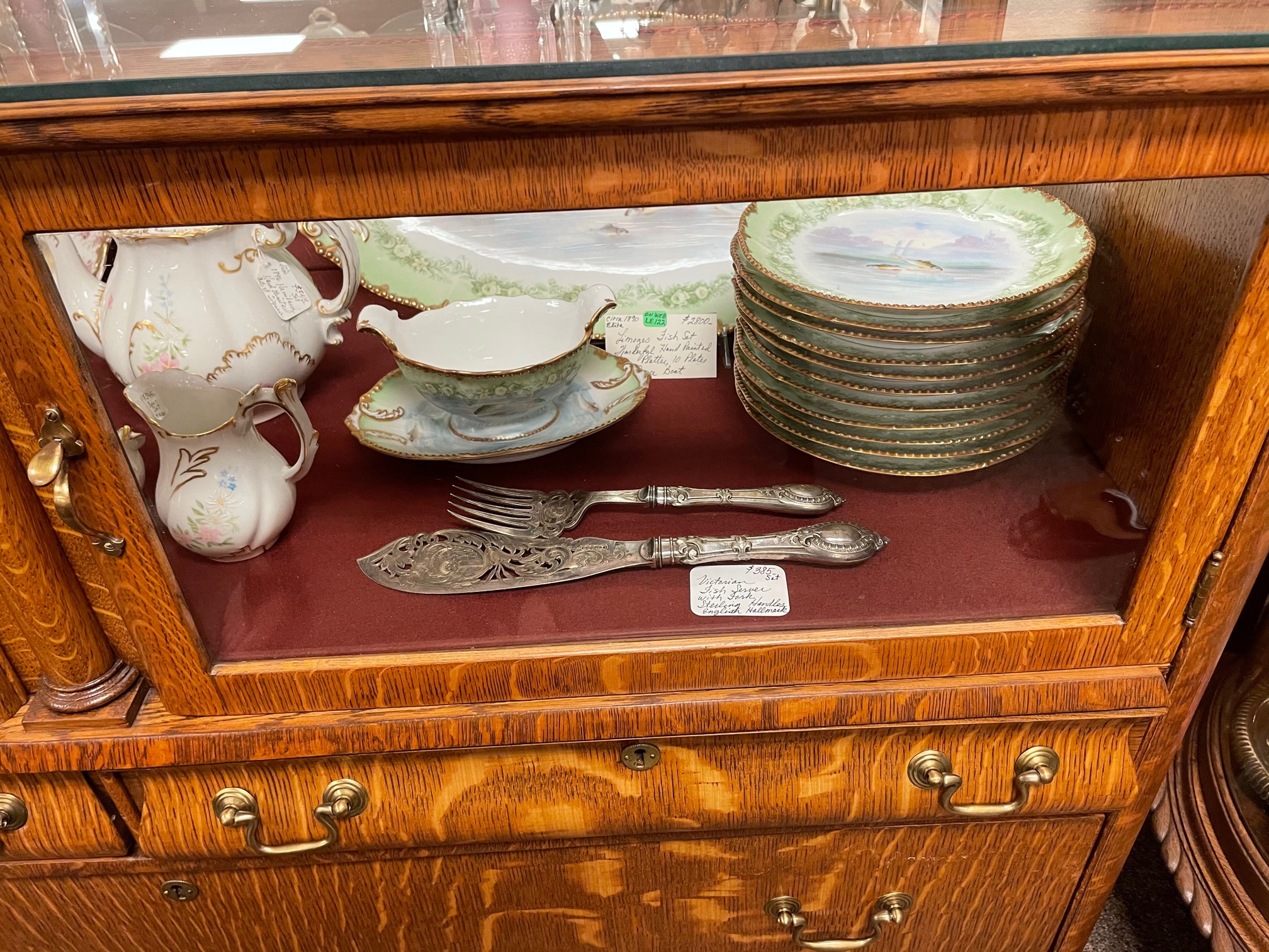Oak Buffet Silver Server SOLD - Image 3