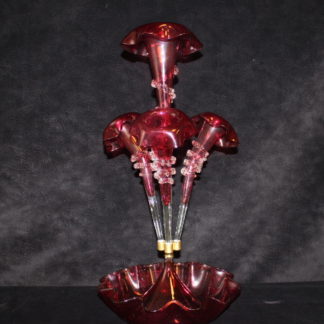 Cranberry Rare Shape Epergne