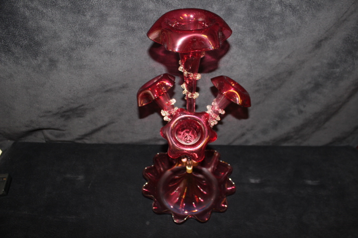 Cranberry Rare Shape Epergne - Image 3