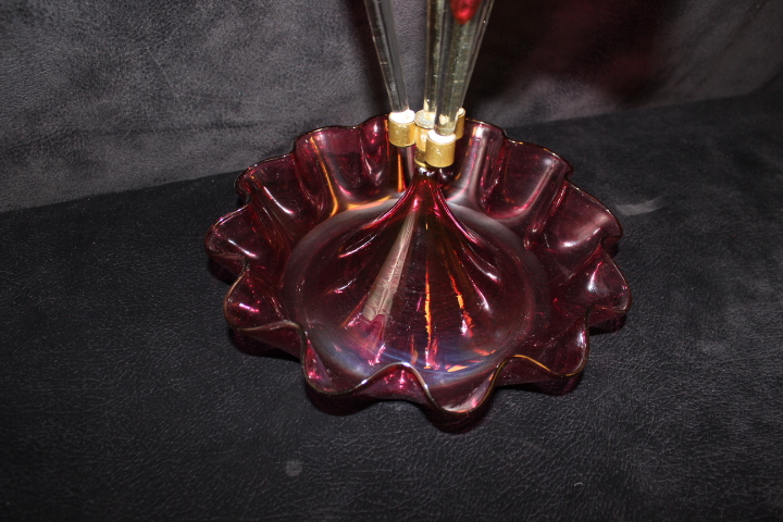 Cranberry Rare Shape Epergne - Image 2