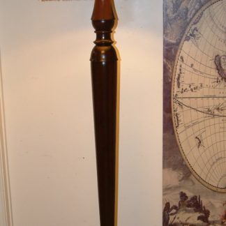 Mahogany Floor Lamp with Fringed Shade