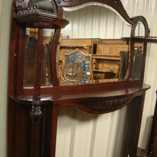 Mahogany Shaped Mirror Mantel