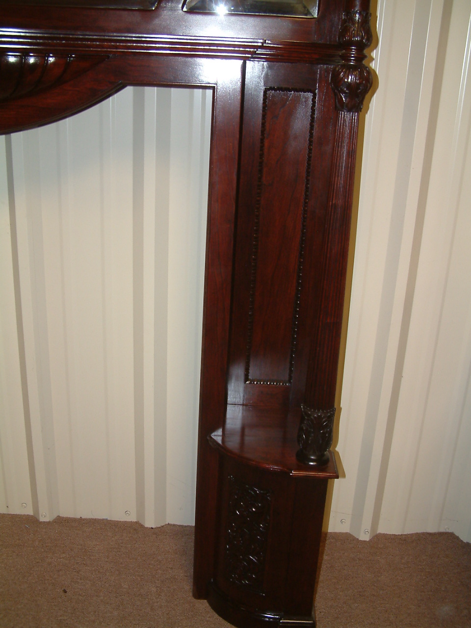 Mahogany Shaped Mirror Mantel - Image 10