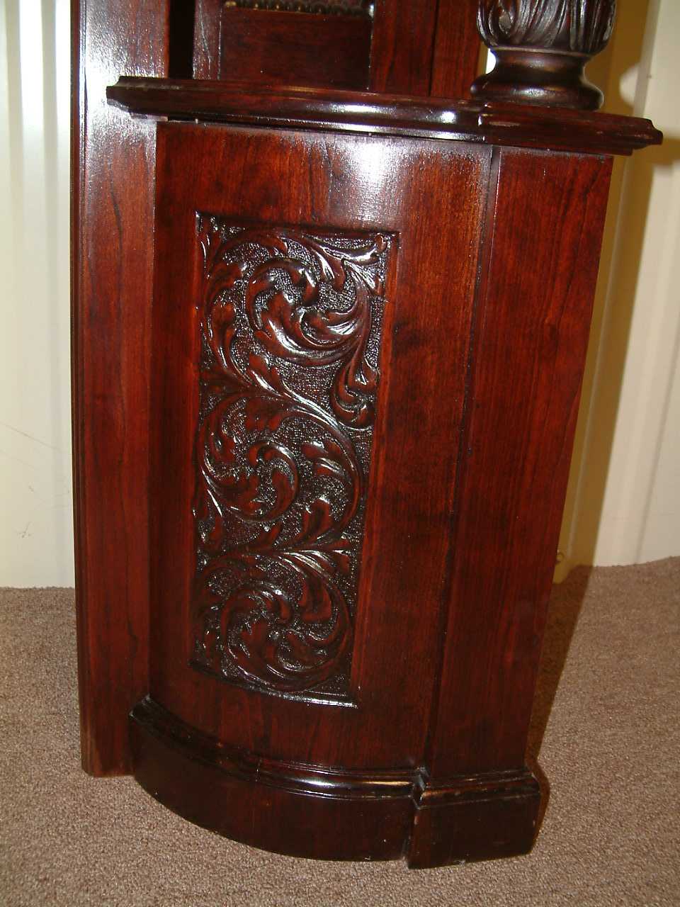Mahogany Shaped Mirror Mantel - Image 8
