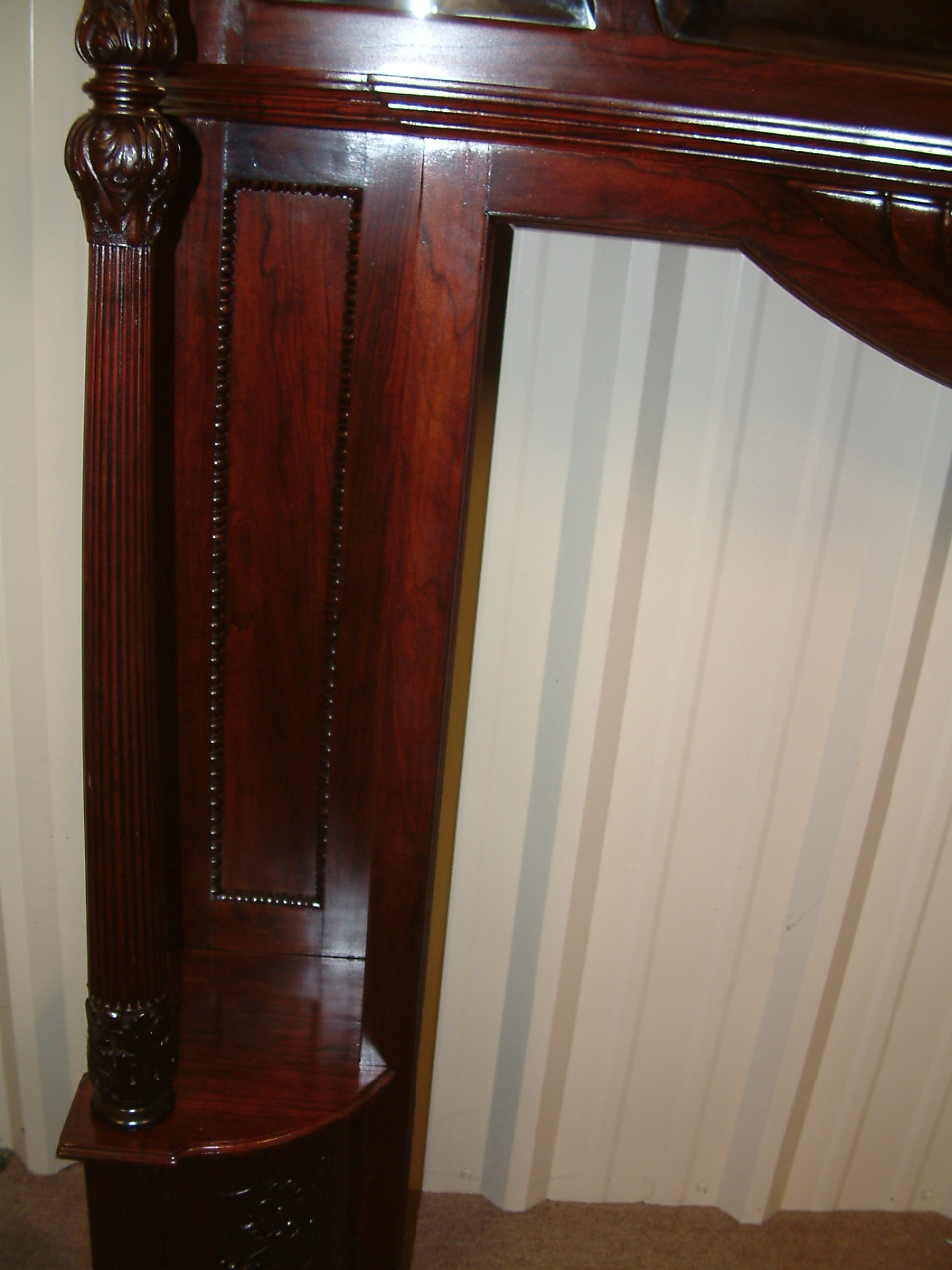 Mahogany Shaped Mirror Mantel - Image 5