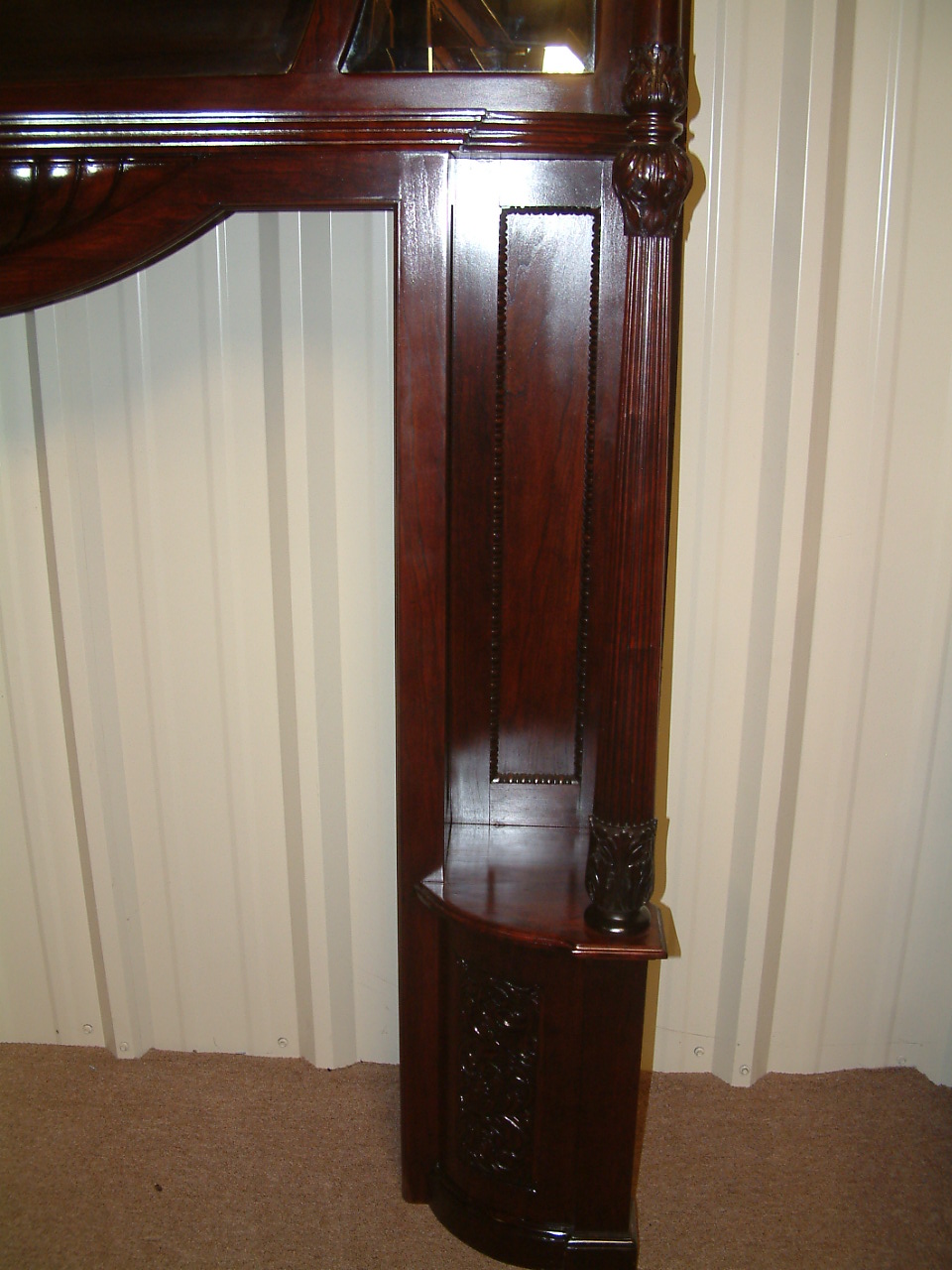 Mahogany Shaped Mirror Mantel - Image 4