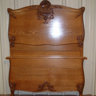 Oak Fancy Carved Tall Back Bed