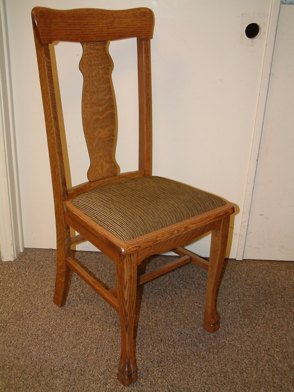 Oak T Back Clawfoot Chairs Set of 10 SOLD - Image 3