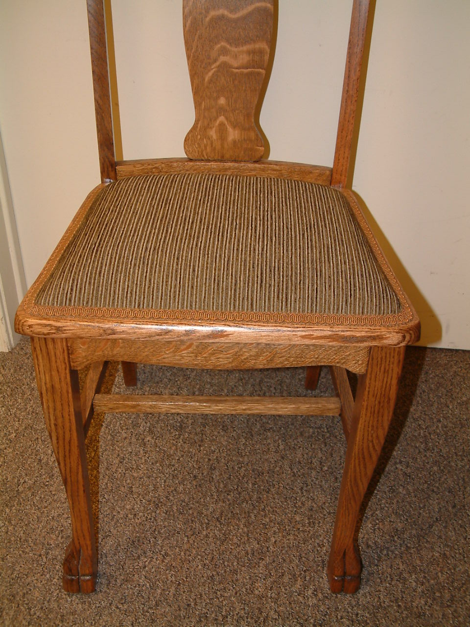 Oak T Back Clawfoot Chairs Set of 10 SOLD - Image 5