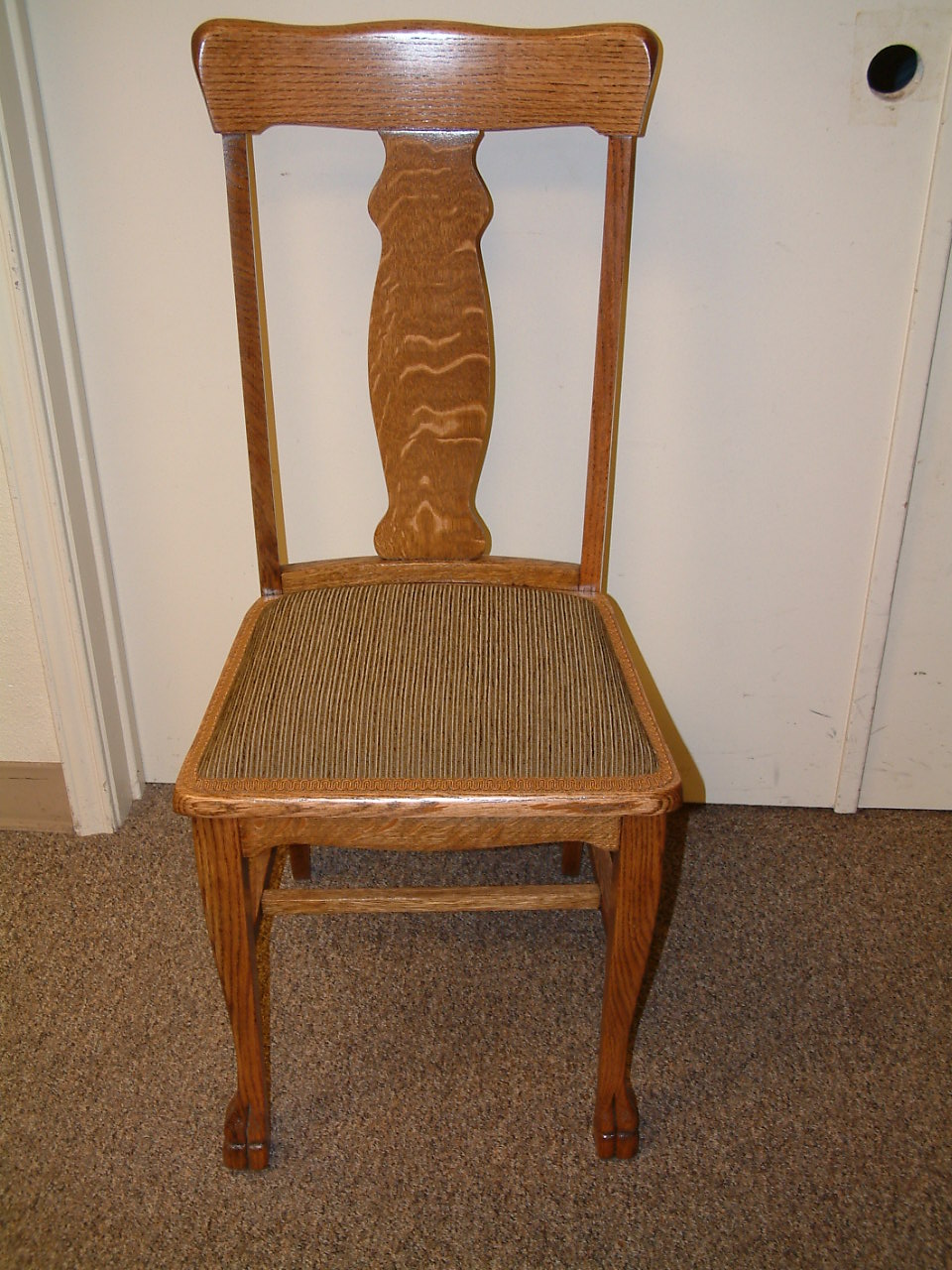 Oak T Back Clawfoot Chairs Set of 10 SOLD - Image 6