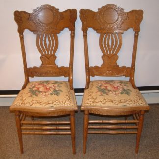Fancy Oak Pressback Chairs Set of 6