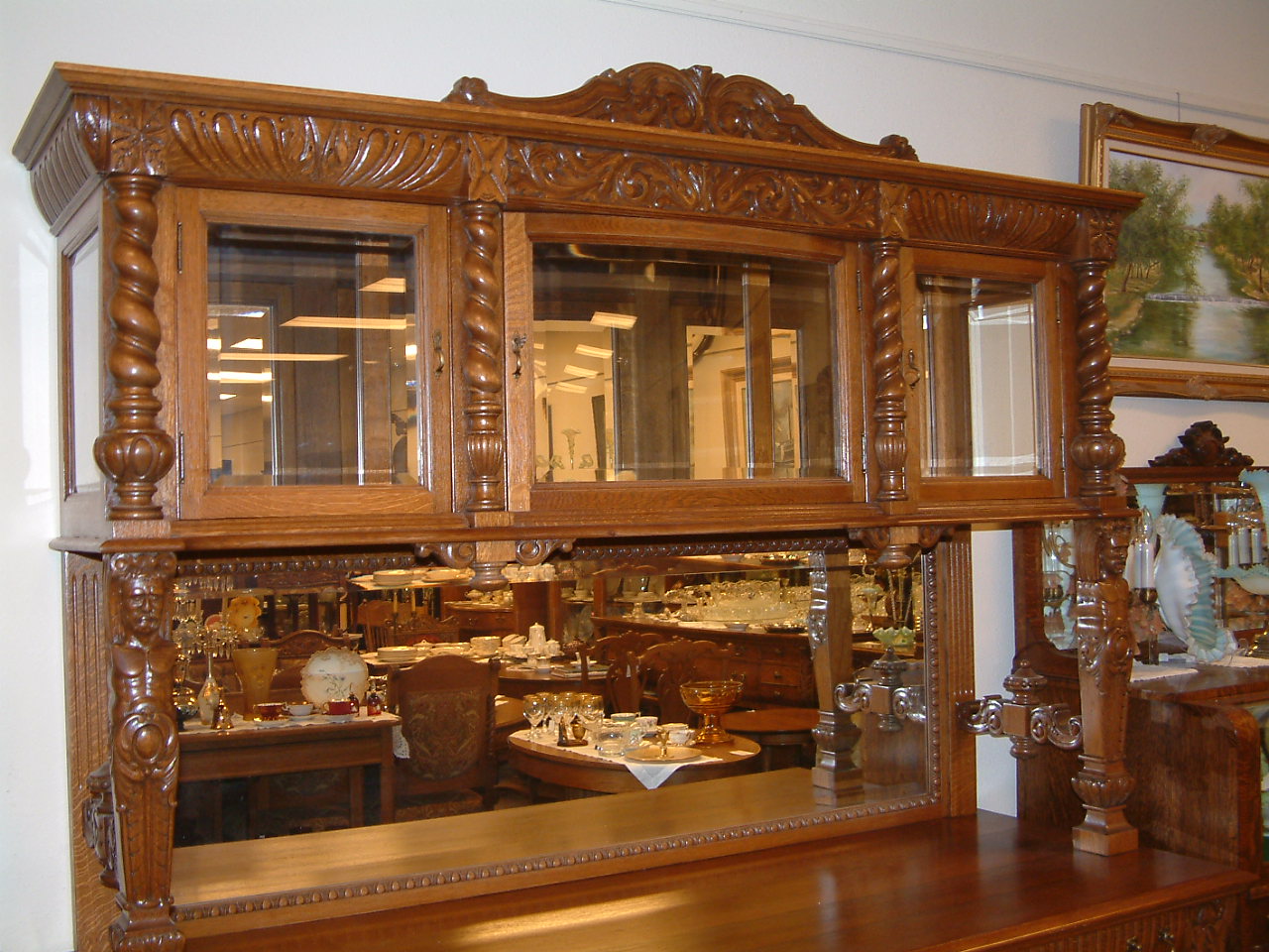 Massive Tall Oak China Buffet - Image 6
