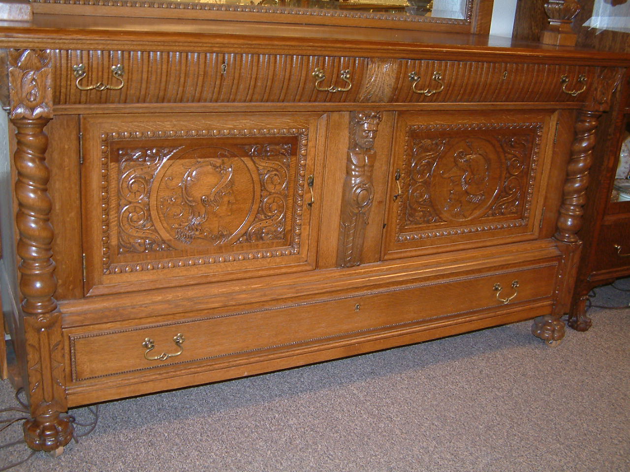 Massive Tall Oak China Buffet - Image 5