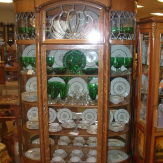 Massive Oak Leaded Glass China Cabinet