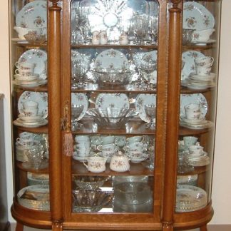 Oak Curved Glass China Cabinet