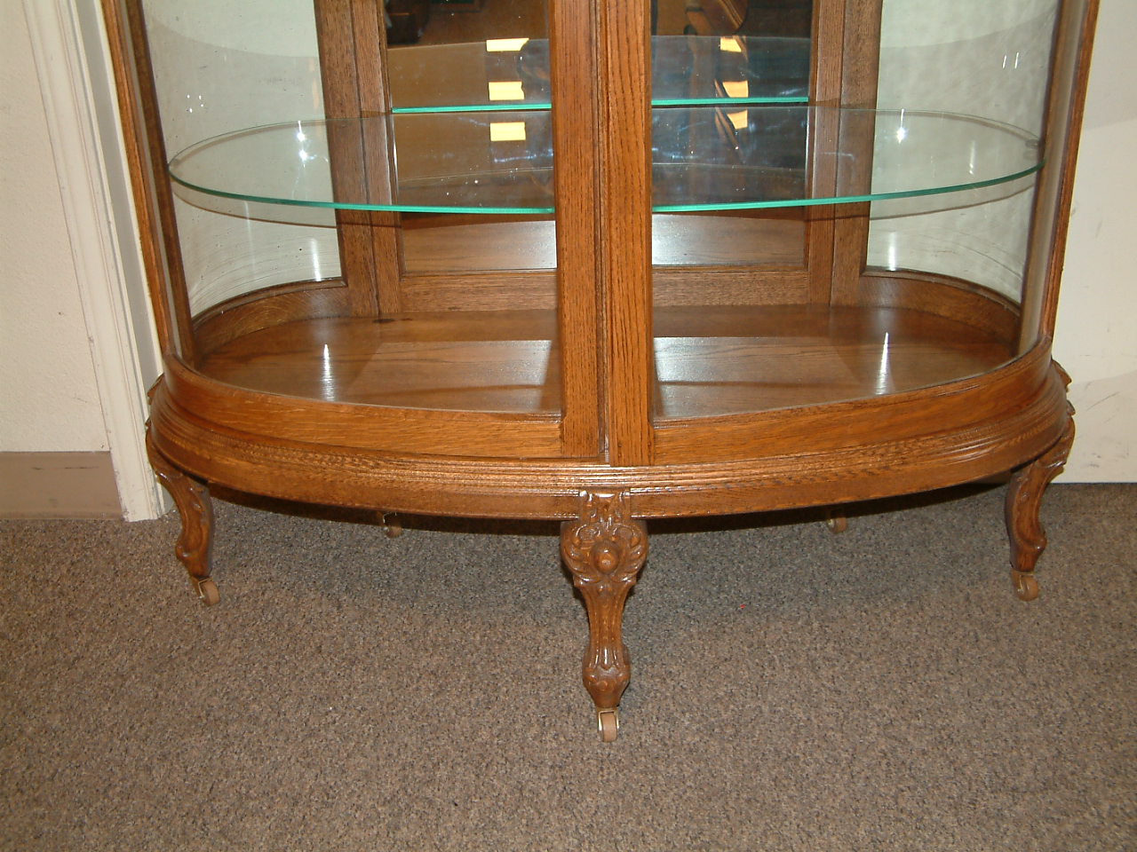 Rare Oval Oak China Display Cabinet - Image 6