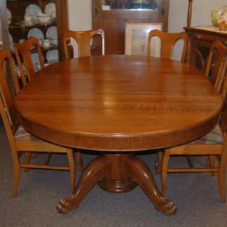 Quartersawn Oak 54" Round Clawfoot Table  SOLD