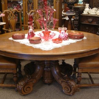 Oak Fancy Base Oval Table   SOLD
