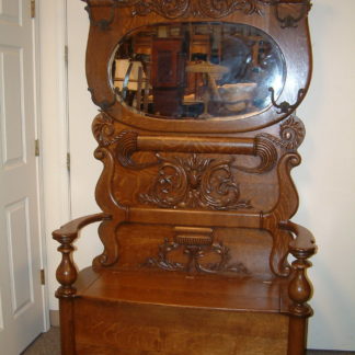 Massive Carved Quartersawn Oak Halltree  -   SOLD!