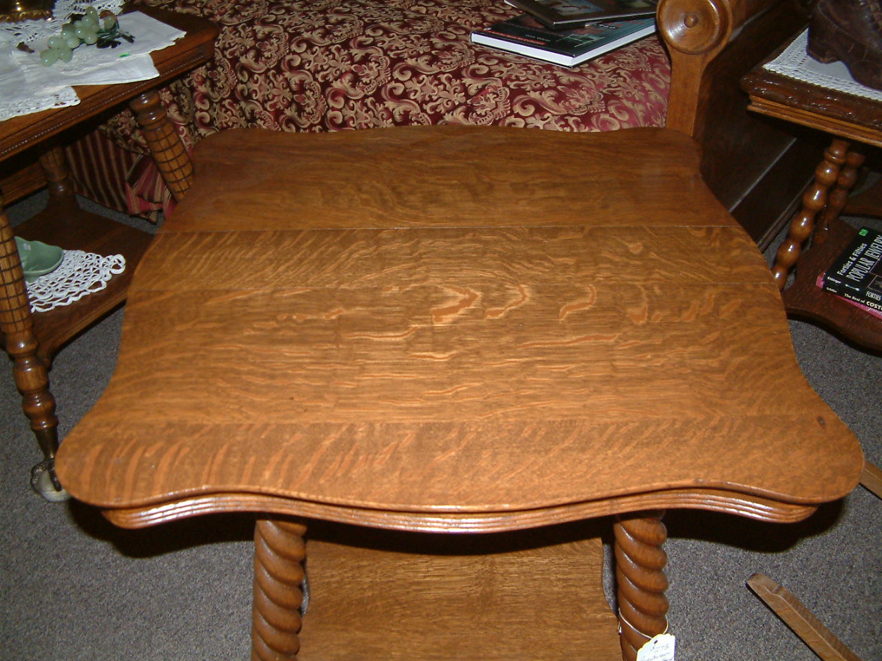 Fancy Glass Ball & Clawfoot Parlor Table - Image 7