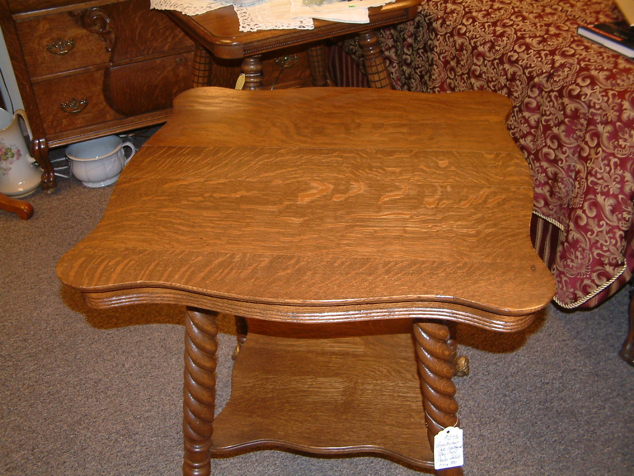 Fancy Glass Ball & Clawfoot Parlor Table - Image 2