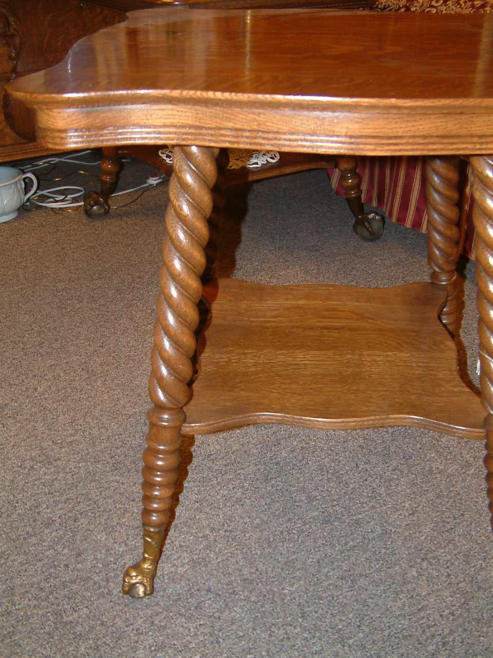 Fancy Glass Ball & Clawfoot Parlor Table - Image 3