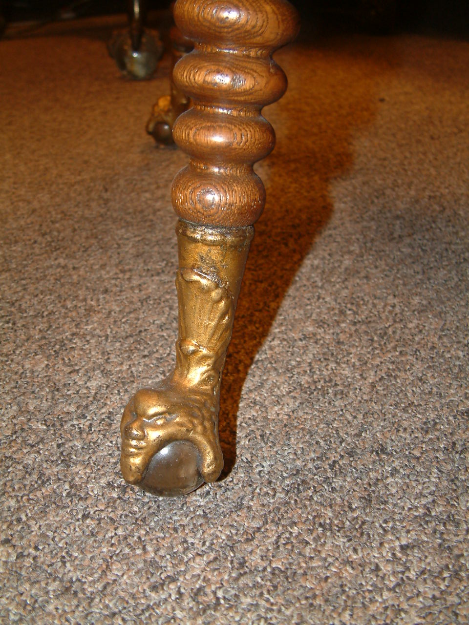 Fancy Glass Ball & Clawfoot Parlor Table - Image 4