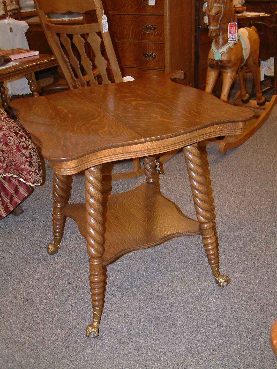 Fancy Glass Ball & Clawfoot Parlor Table - Image 5