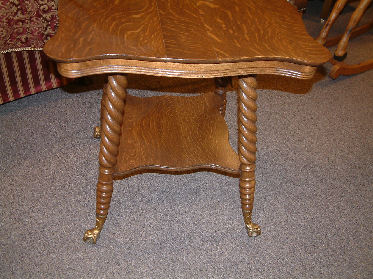 Fancy Glass Ball & Clawfoot Parlor Table - Image 6