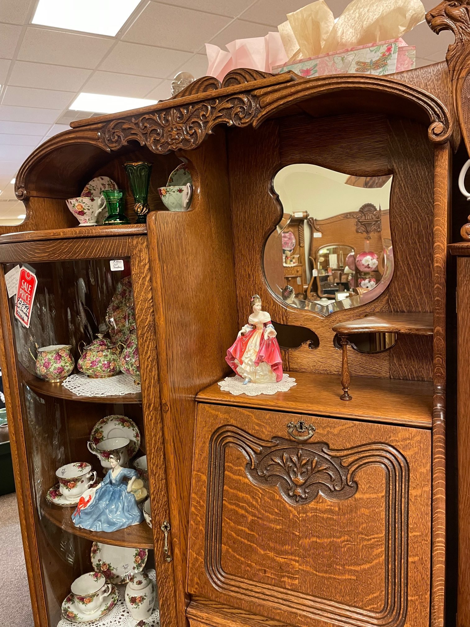 Fancy Oak Hooded Secretary - Image 3